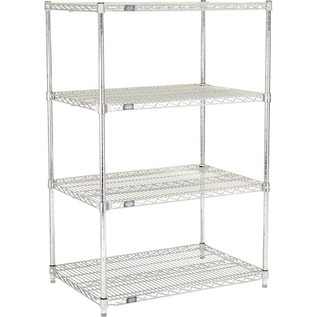 Nexel Quick Adjust Wire Shelving, Poly-Z-Brite, 72 x 18 x 63 18726AZ